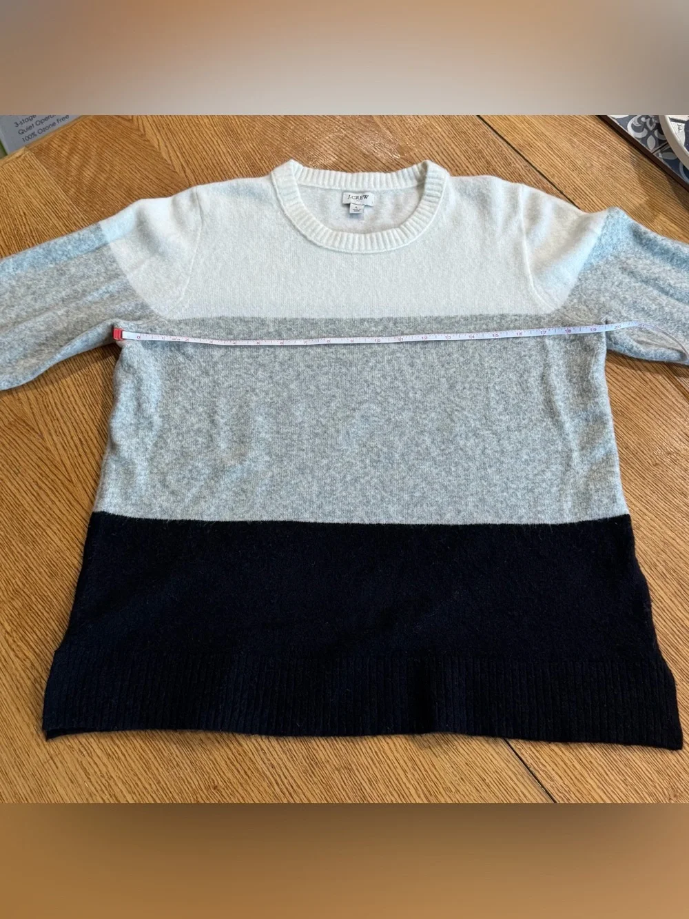 J. Crew Men’s Colorblock Crewneck Sweater in White, Gray and Black